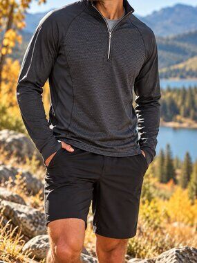 Oobe Hydrovent Pullover Mens XL Gray Black 1/4 Zip Performance Athleticwear
